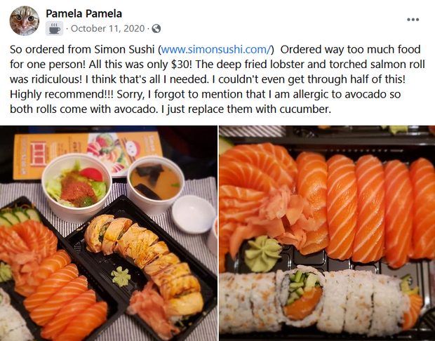 Ejemplo de los post de facebook