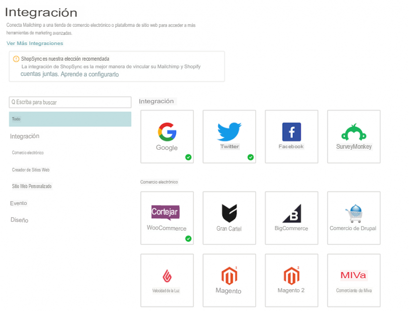 como hacer integraciones con mailchimp
