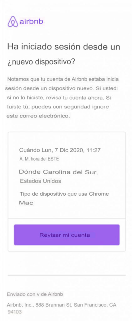que es la actividad inusual en el email