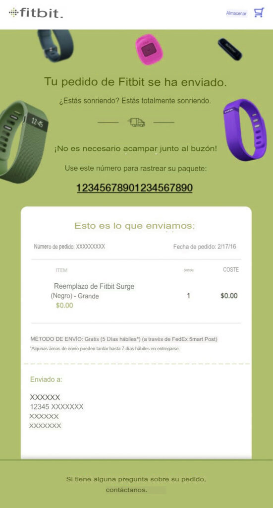 que es una confirmacion de envio